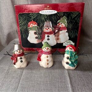 The Snowmen of Mitford Hallmark Keepsake Ornaments Set of 3 1999 Jan Karon